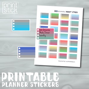 Winter Ombre Checkboxes - PRINTABLE Stickers - Perfect for your Erin Condren Vertical Planner & Others! With Cut Files