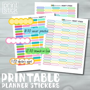 Printable Scallop Labels - Planner Stickers - Printable Labels for Erin Condren, Happy Planner & Others!