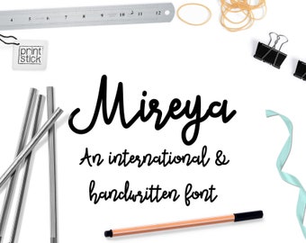 Hand Lettering Font International otf ttf Spanish French Digital Planner Font Hand Drawn Alphabet iPad Font - PERSONAL USE