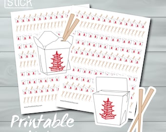 Chinese Takeaway Planner Stickers - PRINTABLE JPG - Perfect for your Erin Condren, Filofax, Plum Paper or any other planner or notebook !