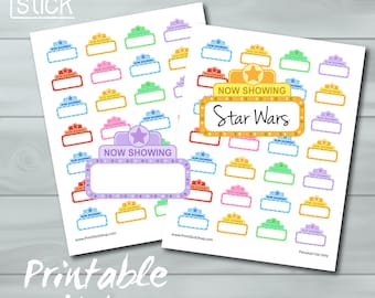 Film nacht Planner Stickers - afdrukbare - houden van die leuke nacht! -Perfect voor Erin Condren, gelukkig Planner en anderen!