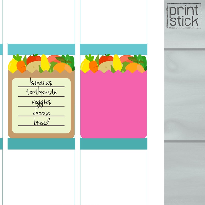 Grocery List Stickers Groceries Planner Stickers PRINTABLE - Etsy Australia
