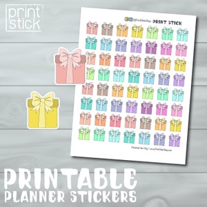 Present Planner Stickers - Birthday Reminder PRINTABLE JPG/PDF - Erin Condren, Happy Planner or any other!