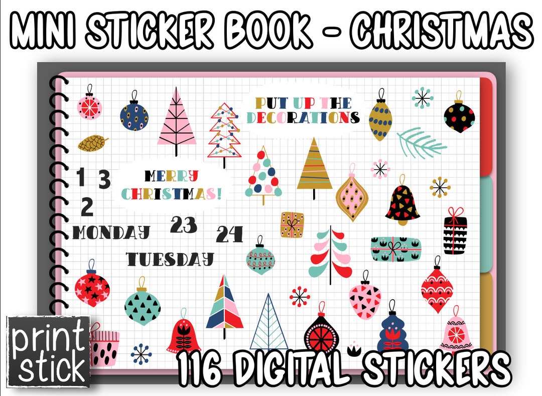 Christmas Digital Stickers Goodnotes iPad Planner Stickers for