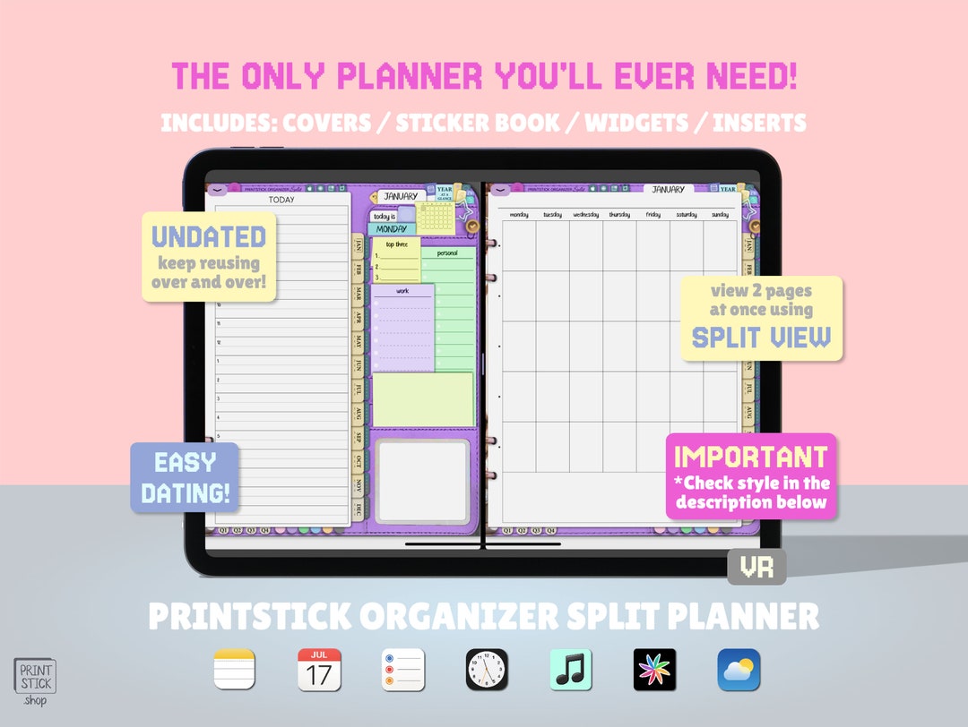 IPad Planner UNDATED SPLIT Digital Planner - Best for Goodnotes App ...