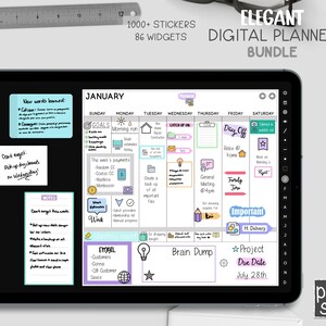 Elegant Planner GoodNotes Digital Planner iPad Planner Tablet Planner Digital Stickers Digital Planner GoodNotes Template