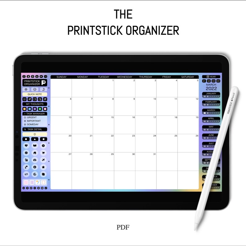 2022 Digital Planner Organizer Notebook for Goodnotes Etsy