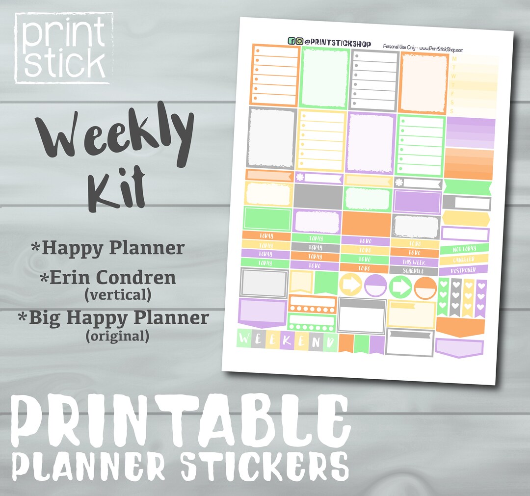 Halloween Week Printable Planner Stickers - Erin Condren V, Reg & Big ...