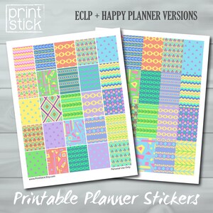 Pastel Tribal Planner Stickers: Full Boxes for Happy Planner & Erin Condren (PRINTABLE)