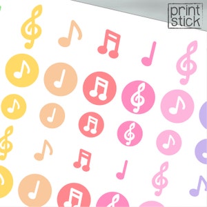 Music Notes Planner Stickers PRINTABLE, Violin, Guitar, Piano Lessons ...
