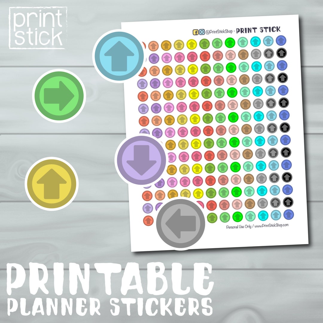 Printable Planner Stickers Arrow - Upload Download Stickers - PRINTABLE ...