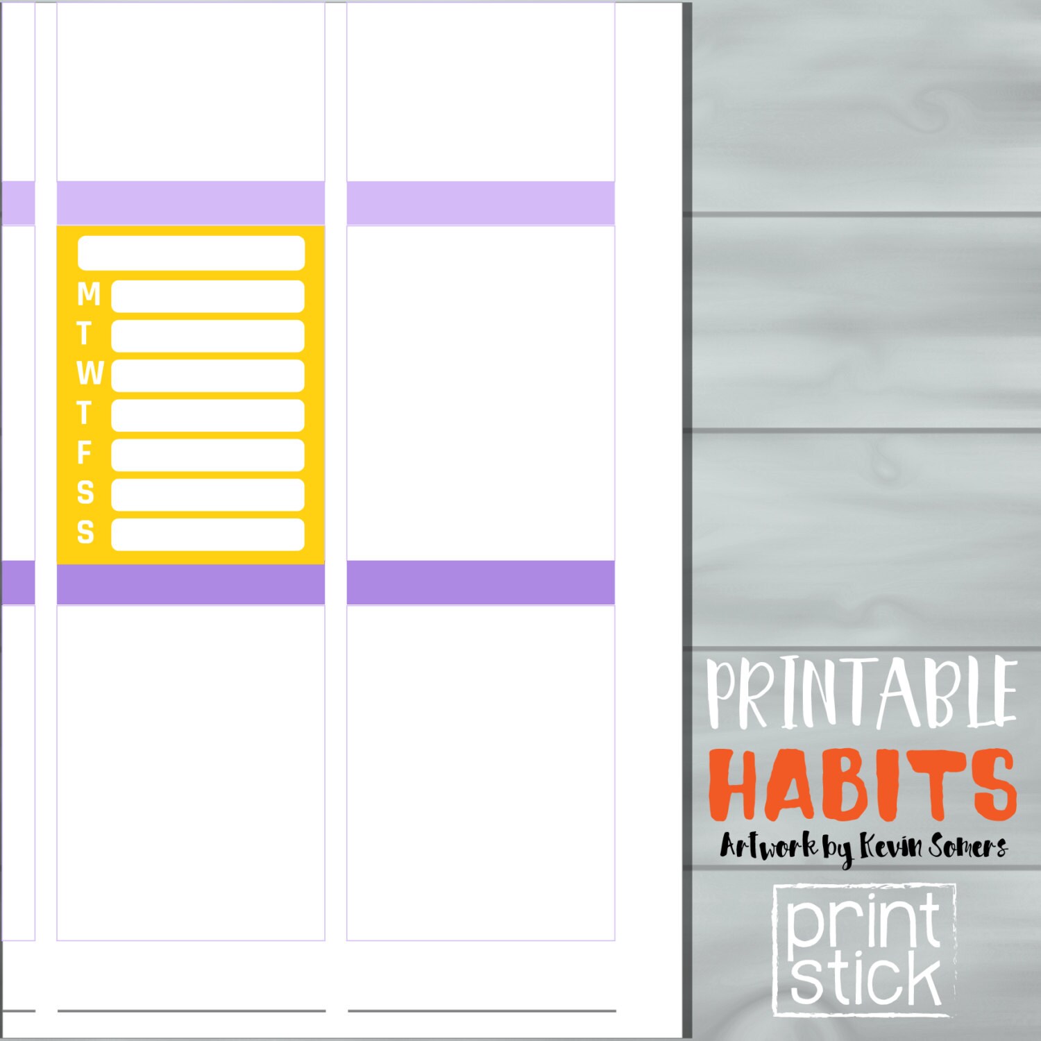 Weekly Habit Tracker Stickers: Printable Planner Stickers (JPG/PDF ...
