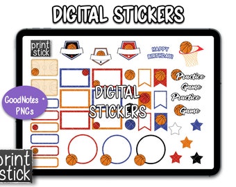 Basketball Digital Stickers GoodNotes iPad Planner Stickers For GoodNotes Digital Stickers Notability Digital Sticker