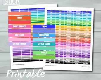 Erin Condren Headers - Planner Stickers - Printable Sticker Sheets. Give some color to your planner!