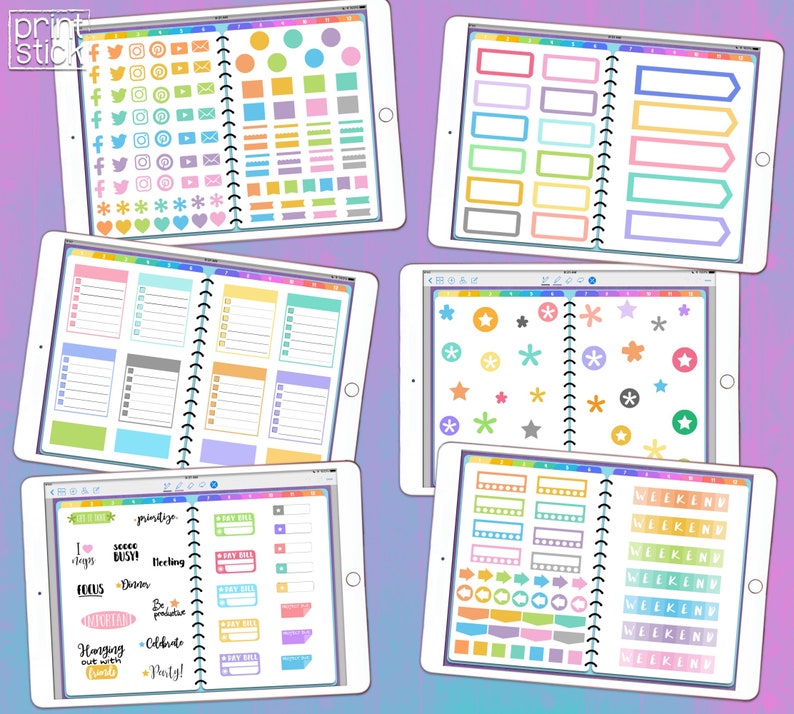 Digital Planner Stickers Book Ipad Goodnotes Stickers Digital Etsy