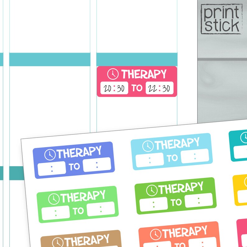 Therapy Planner Stickers Therapy Hours Printable Stickers Etsy