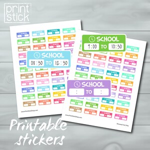 School uren Planner Stickers - School schema afdrukbare Stickers - School afdrukbare Stickers voor Erin Condren, gelukkig Planners en anderen!