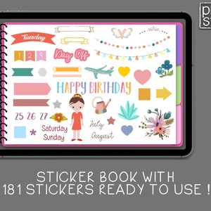 Digitale plannerstickers voor GoodNotes | Digitale planning PNG transparant - voorgesneden