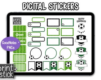 Soccer Digital Stickers GoodNotes iPad Planner Stickers For GoodNotes Digital Stickers Notability Digital Sticker Album