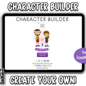 Digital Stickers for GoodNotes iPad Planner Stickers GoodNotes Planner Stickers Digital - DIY Character Builder