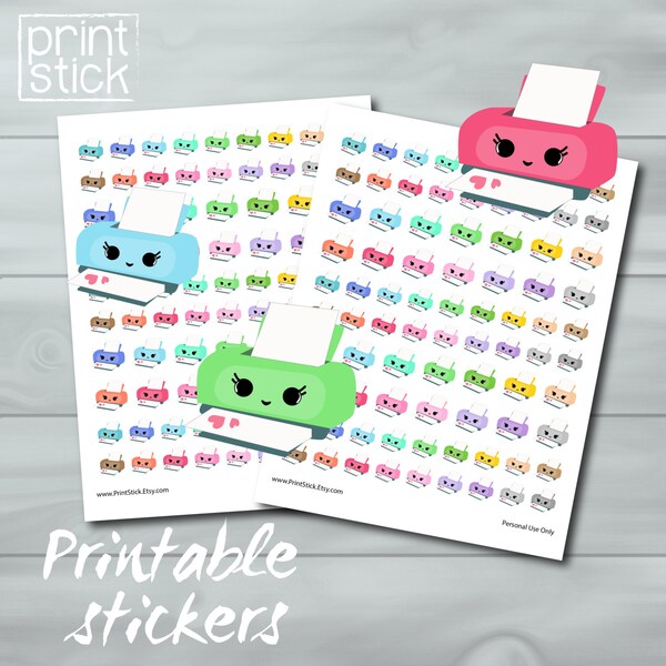 Kawaii Printer Printable Stickers - Perfect for your Erin Condren Planner or any other planner or notebook !