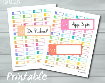 Doctor Planner Stickers - Health Printable Stickers - PRINTABLE JPG Perfect for your Erin Condren Planner or any other planner or notebook !