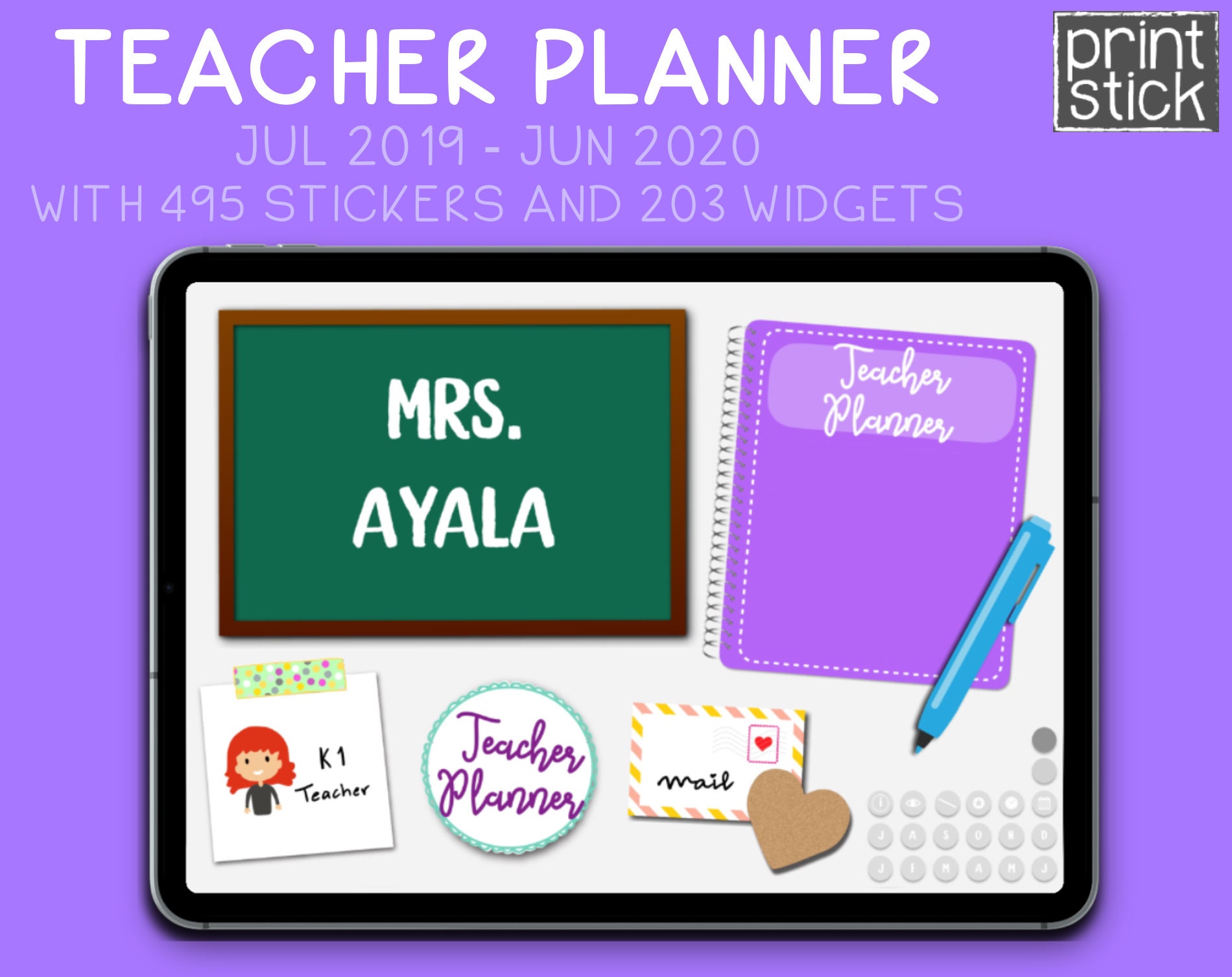 Digital Teacher Planner iPad Planner GoodNotes Planner Digital Etsy