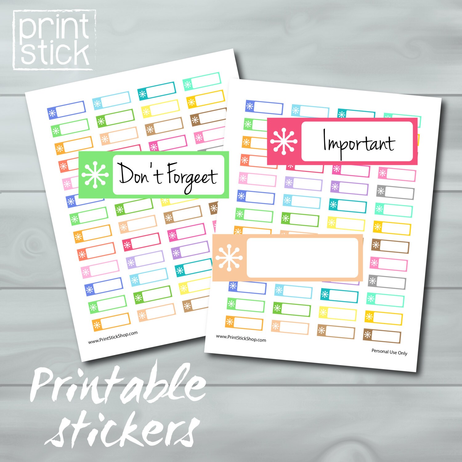 Printable Reminder Planner Stickers PRINTABLE JPG Perfect | Etsy