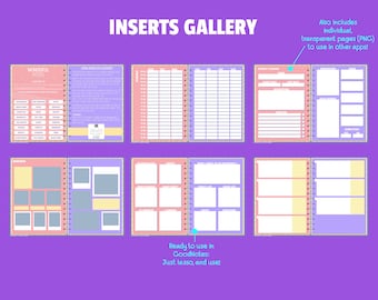 Digital Planner Inserts - WONDERFUL Inserts for GoodNotes, Notability, Noteshelf, & others! WHITE