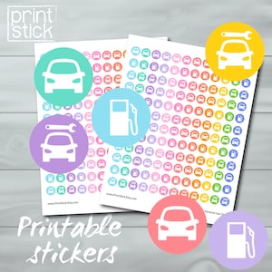 Car Maintenance Planner Stickers: Gas & Repair Reminders (Printable)