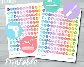 Salon Hair Dresser Makeup Planner Stickers - PRINTABLE - Perfect for your Erin Condren, Happy, or any other planner or notebook !
