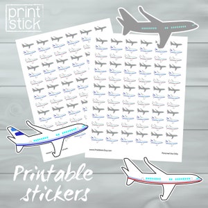 Réaliste avion autocollants - feuille imprimable - s’adapte à Erin Condren Planner ou n’importe quel autre planificateur ou carnet. Idéal pour le scrapbooking ainsi !