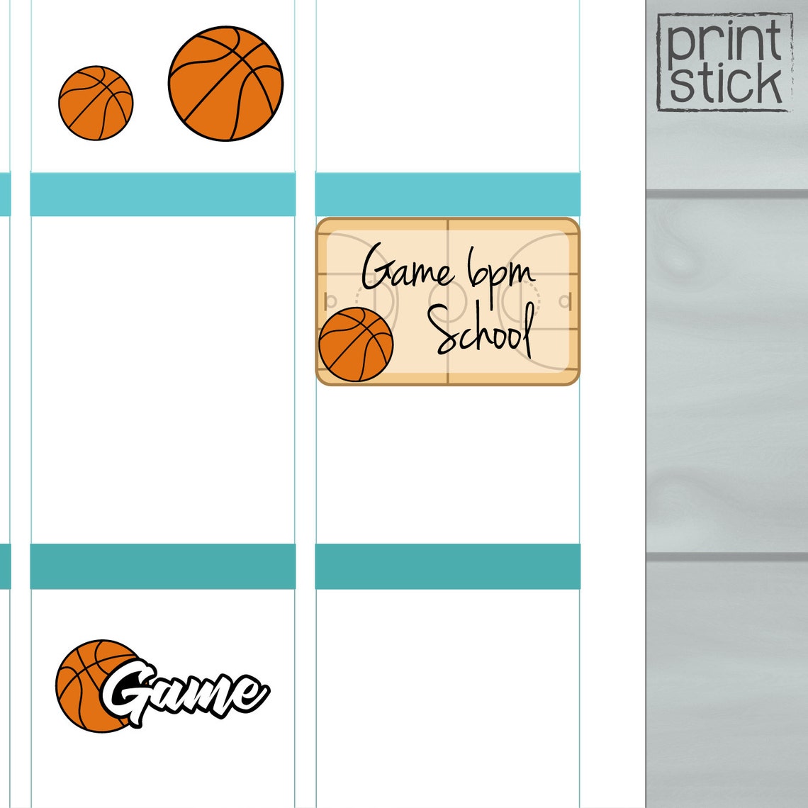 Basketball Planner Stickers PRINTABLE Keep track of every Etsy