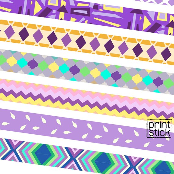 Colorful Purple Washi Tape PRINTABLE SHEET Perfect for Erin Condren, Happy  Planner, Other Planners and Scrapbooking 