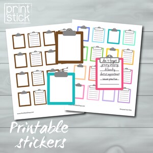 Zwischenablage bedruckbare Aufkleber - Liste Sticker - JPG - organisieren Sie Ihren Tag! -Ideal für Erin Condren, glücklich Planner & andere!