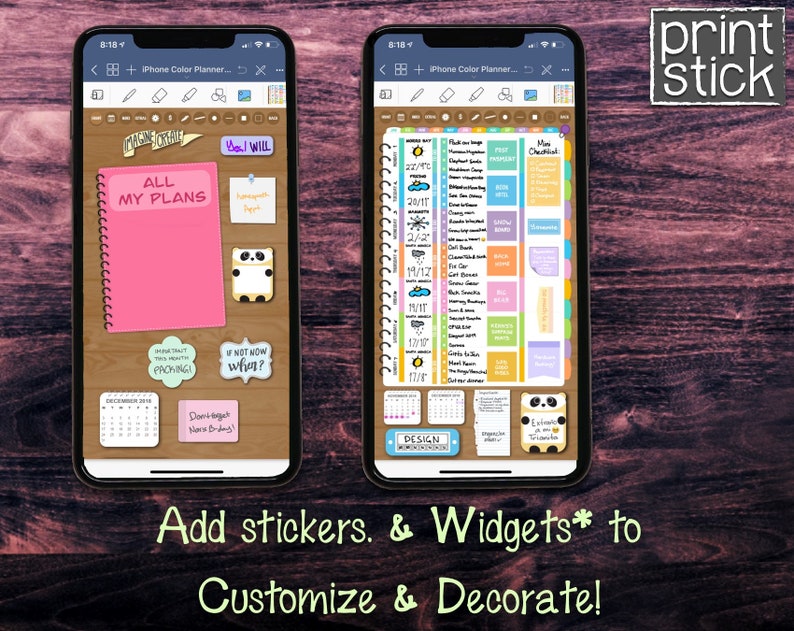 Planner for Phone Smartphone iPhone Digital Planner Etsy