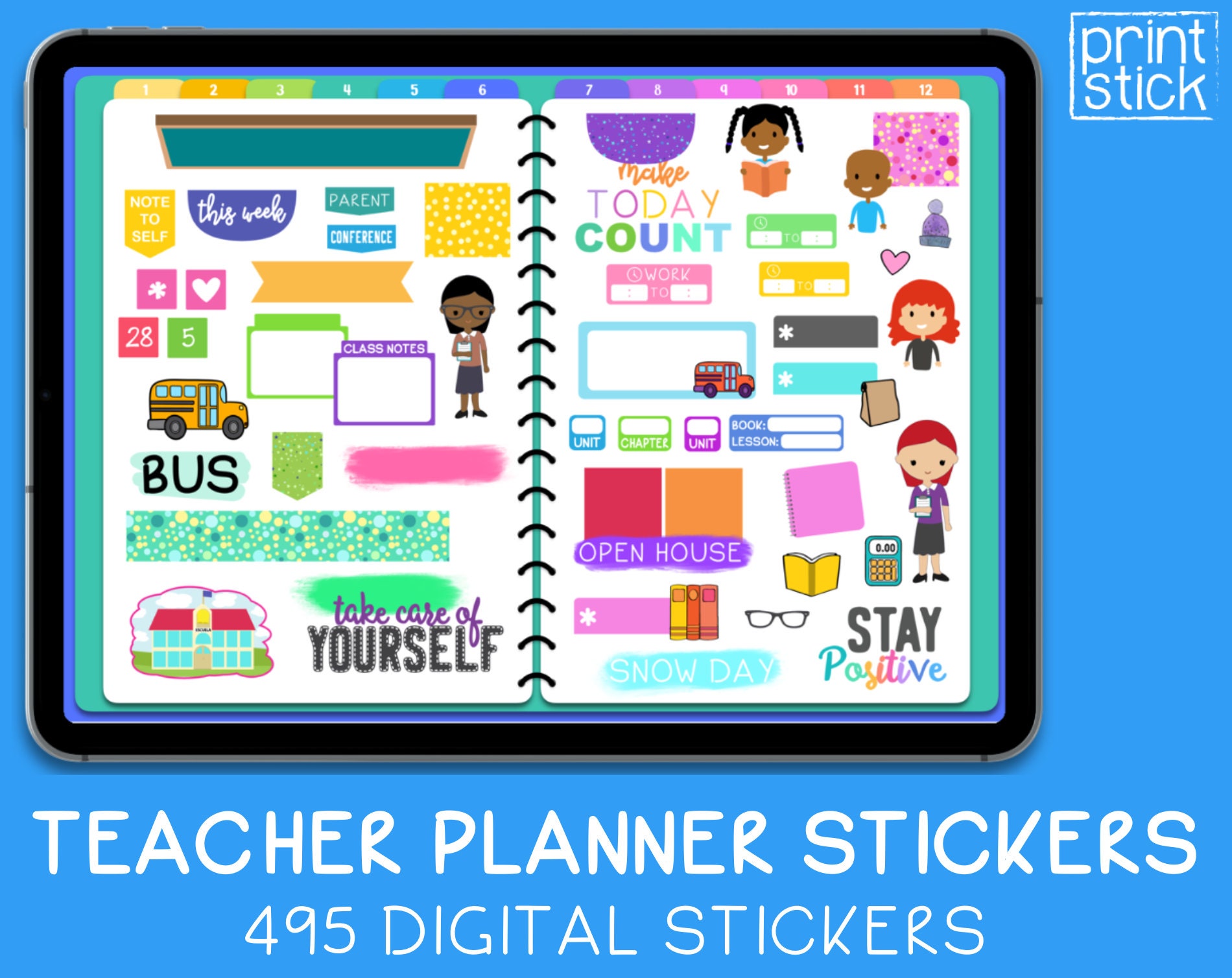 Digital Teacher Planner Ipad Planner Goodnotes Planner Digital Etsy