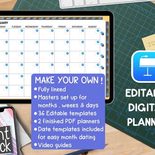 Digital Planner Template Editable Customizable in Keynote Etsy