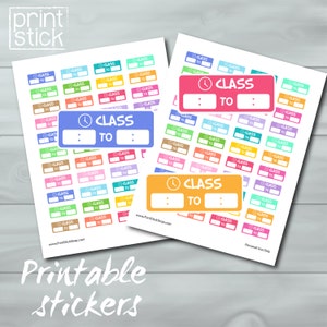 Klasse Planner Stickers - uur afdrukbare Stickers, afdrukbare Stickers, digitale Planner Stickers, Erin Condren Stickers, Planner Printables