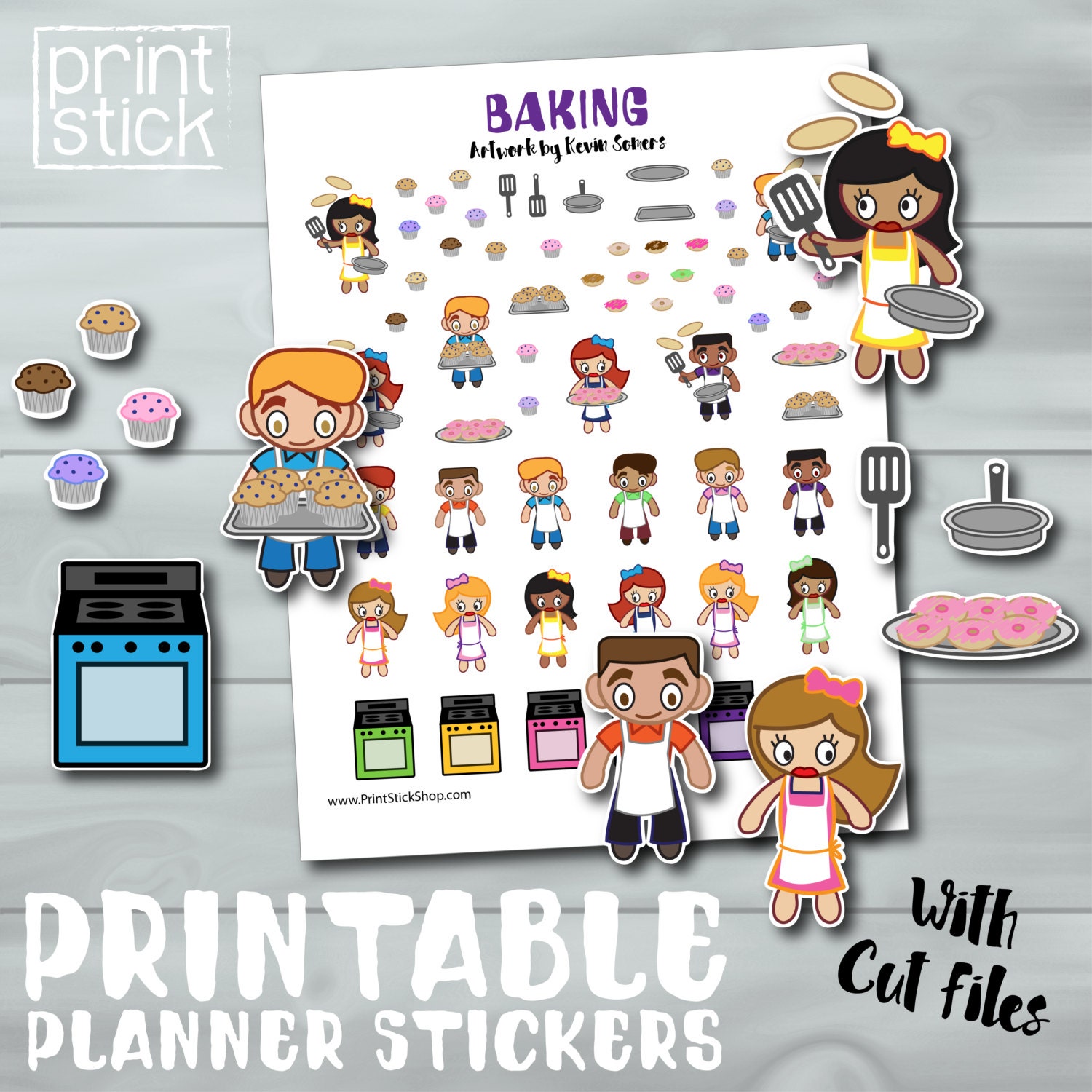 Cooking Planner Stickers PRINTABLE Baking in the Oven for Etsy