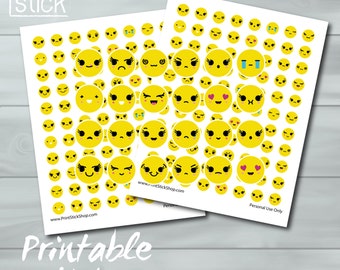 Emoji Printable Stickers - JPG - Planner Stickers Perfect for your Erin Condren Planner or any other planner or notebook !
