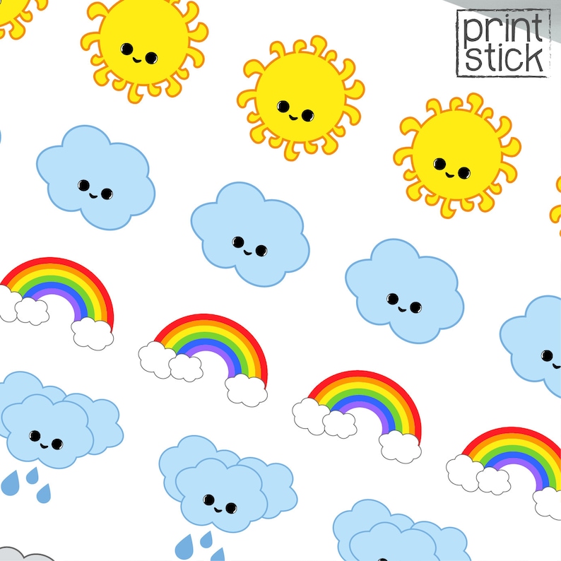 cute weather printable stickers perfect for your erin etsy