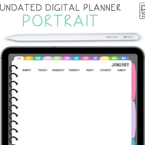 Portrait Digital Planner Undated Planner for iPad GoodNotes