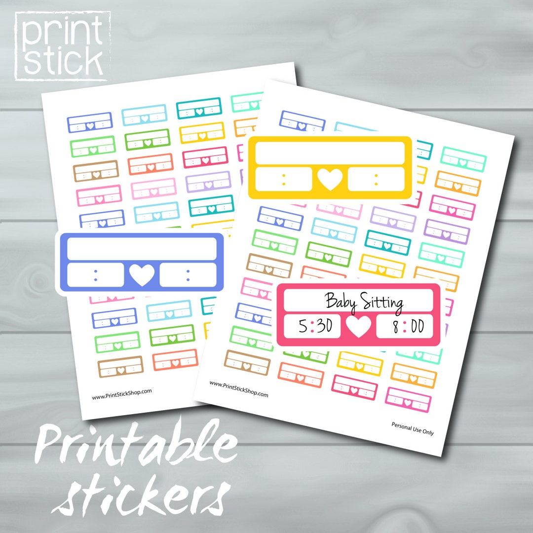 Schedule Stickers - Time Planner Stickers - Hour Printable Stickers for ...
