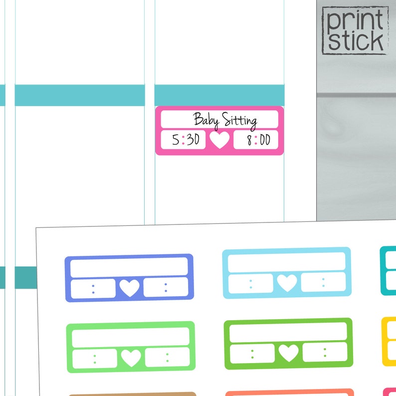 Schedule Stickers Time Planner Stickers Hour Printable - Etsy