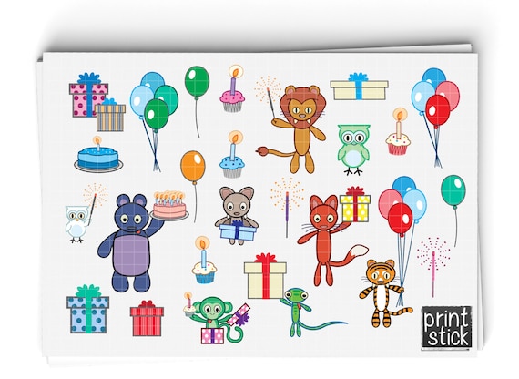 Birthday Digital Planner Stickers