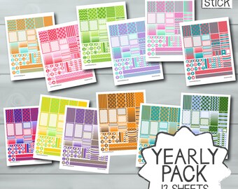 Erin Condren Planner Stickers Printable Bundle Yearly Planner | Etsy