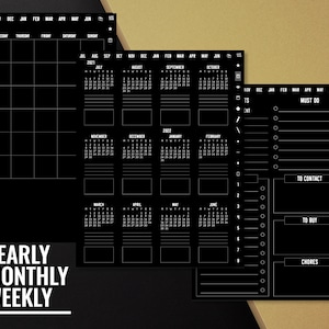 Undated Blackout Digital Planner iPad GoodNotes Planner Notability Planner Digital Stickers Tablet Planner GoodNotes Planner - Use forever!