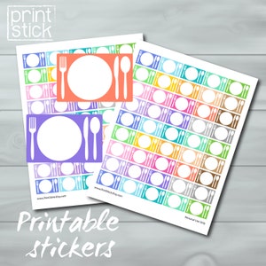 Meal Planner Stickers: Lunch Organization (Printable JPG)