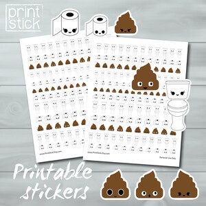 Toiletpapier Kawaii Poo afdrukbare Planner Stickers - Perfect voor uw Erin Condren Planner of andere planner of laptop!
